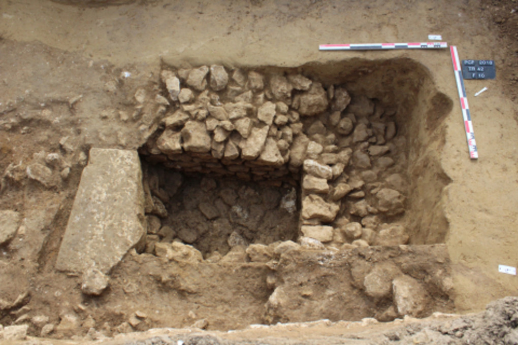 Fig. 2 – Vue partielle de la cave maçonnée appartenant à l’établissement du ier s. apr. J.‑C.